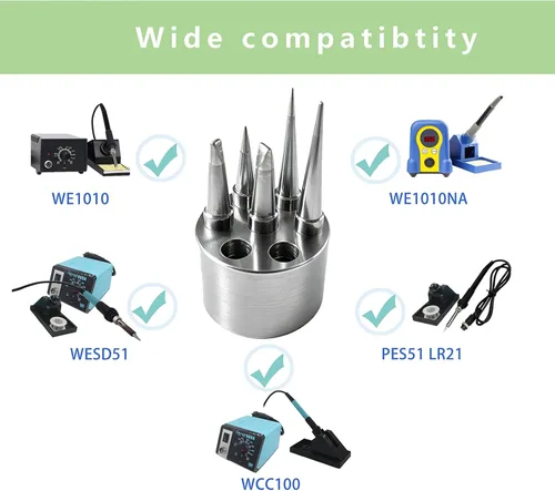 Miniatura 2 de Puntas de soldador de repuesto Weller ET Series, con soporte de metal, adecuado para WE1010NA WE1010 WCC100 WES50/51 WESD51 Estación de soldadura