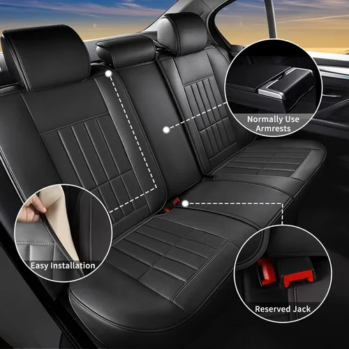 Miniatura 2 de Fundas de asiento de automóvil para Kia Optima 2002-2020: juego completo de cojines de asiento de vehículo, de cuero impermeable, protector Set