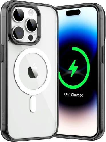 Miniatura 19 de JETech Funda magnética para iPhone 14 de 6.1 pulgadas, compatible con carga inalámbrica MagSafe, a prueba de golpes, parte trasera transparente