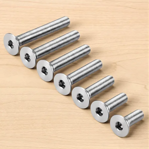 Miniatura 6 de Tornillos avellanados de cabeza plana de 5/16-18 x 1 pulgada, tornillo avellanado, acero inoxidable 18-8, rosca completa, acabado brillante, 15