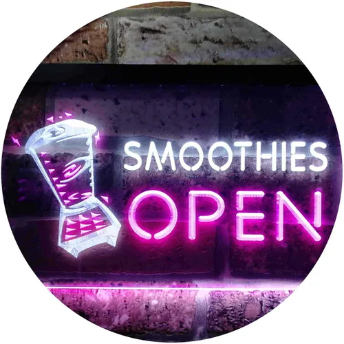 Miniatura 10 de ADVPRO Smoothies Open Shop - Letrero de neón LED de doble color, azul y rojo, 12 x 8.5 pulgadas, st6s32-i0264-br