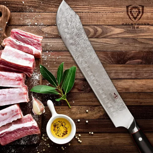 Miniatura 7 de DALSTRONG Shogun Series ELITE - Cuchillo de carnicero con nariz de toro - 10 pulgadas - Acero japonés AUS-10V Super Steel - Tratamiento térmico al