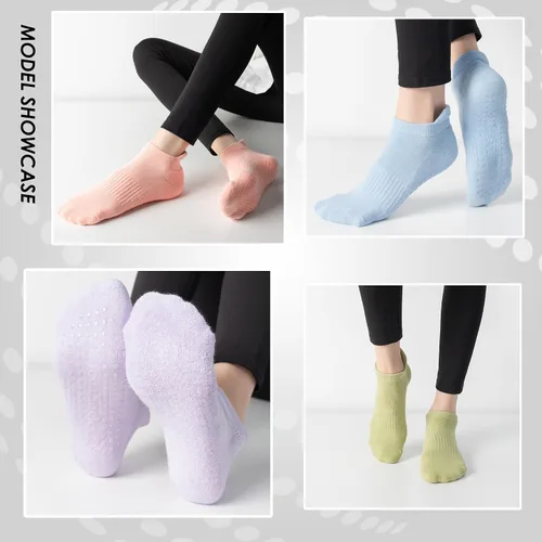 Miniatura 5 de Women Non Slip Grip Ankle Socks with Anti-Skid Soles Cushioned for Yoga, Pilates, Barre,Hospital, Home, Walking