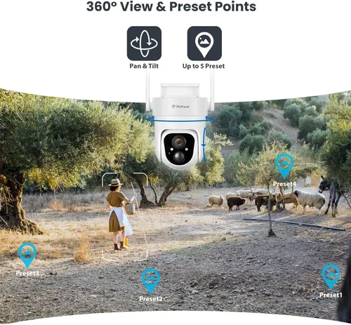 Miniatura 4 de Cámara de seguridad celular 4G LTE inalámbrica para exteriores, no necesita WiFi, visión nocturna a color 2K, panorámica/inclinación de 360°