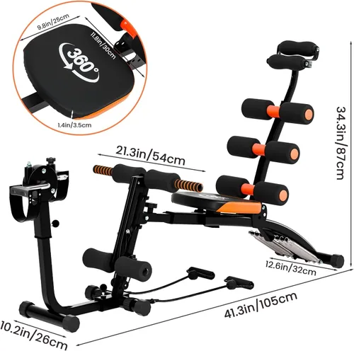 Miniatura 8 de YOXIER Máquina AB para entrenamiento de estómago, máquina multifuncional ajustable para entrenamiento corporal total, equipo de ejercicio abdominal
