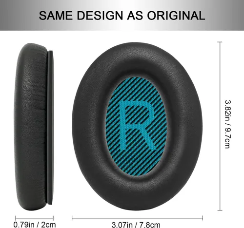 Miniatura 3 de GEVO Almohadillas de repuesto para auriculares Bose QC25, almohadillas para auriculares Bose QuietComfort QC2 QC15 Ae2 Ae2i Ae2w, piel de oveja