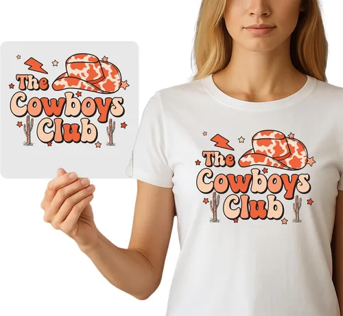 Miniatura 15 de Western DTF Iron-On Graphic – Longhorn Skull Design DIY Prensa de calor para fanáticos de la música country – Listo para imprimir Retro Cowboy