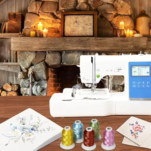 Miniatura 7 de Simthread Kit de hilo de poliéster de 42 piezas, 40 colores (1,640.4 ft) + blanco y negro (16,404.2 ft) para máquinas de coser y bordar