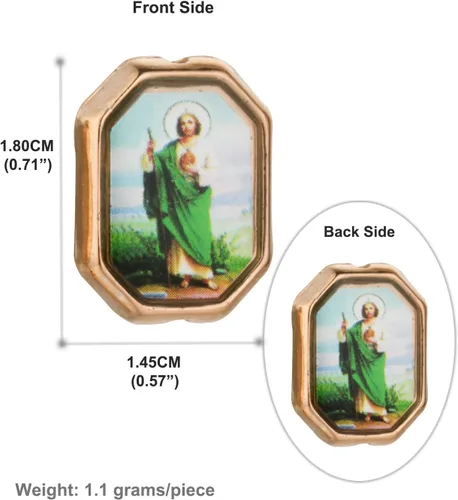 Miniatura 2 de COTTVOTT 20 cuentas espaciadoras de Nuestra Señora de Guadalupe de San Judas para bricolaje, rosario, collar, pulsera, joyería, abalorios, parte