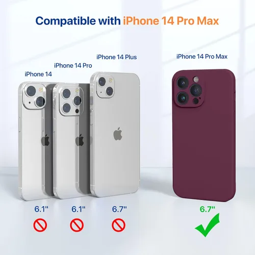 Miniatura 6 de Miracase - Funda diseñada para iPhone 14 Pro Max con protector de pantalla, [protección mejorada de la cámara], funda de silicona líquida a prueba
