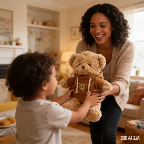 Miniatura 3 de Oso de peluche suave, 11.8 pulgadas, oso de peluche con suéter para cumpleaños, Navidad, día de San Valentín, regalo para niños y novia (marrón-A)