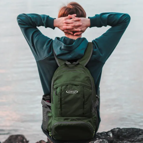 Miniatura 9 de G4Free Mochila de senderismo plegable ligera 40L, mochila de viaje impermeable Verde militar