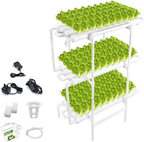 Miniatura 10 de Sistema de cultivo hidropónico NFT de 36 agujeros con ciclo especial de sincronización de fertilizantes, kit de plantas de jardín de tubería de PVC