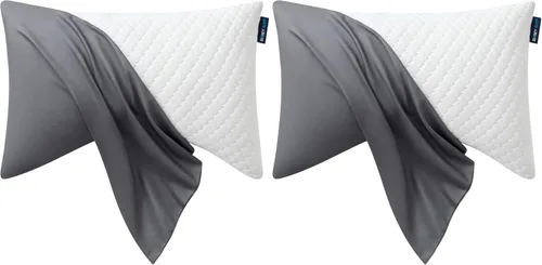 Miniatura 21 de Sidney Sleep Fundas de Almohada Curvas - Cierre de Cremallera de Longitud Completa - Microfibra Cepillada Suave Premium - 20 x 37 Pulgadas - Se