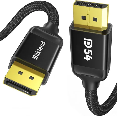 Miniatura 10 de Silkland Cable DisplayPort 2.1 certificado VESA de 54 Gbps, cable DP 2.1 de 10 pies [16K @30Hz, 10K @60Hz, 8K @120Hz, 4K @240Hz 165Hz 144Hz] HDR10