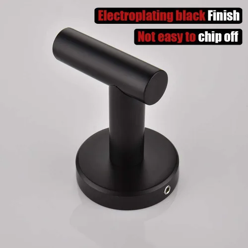 Miniatura 9 de JQK TH100-PB-P4 - Gancho negro para toallas de baño, cocina, garaje, montaje en la pared (paquete de 4), acero inoxidable 304 negro mate, TH100-PB-P4