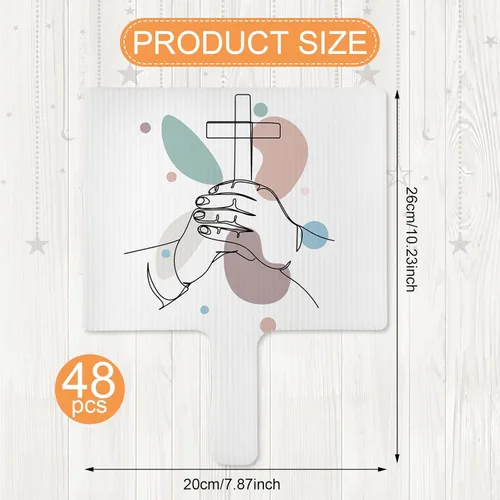 Miniatura 2 de Amyhill Juego de 24 ventiladores de mano de plástico en blanco, paletas de borrado en seco, ventilador de doble cara para fotos en blanco