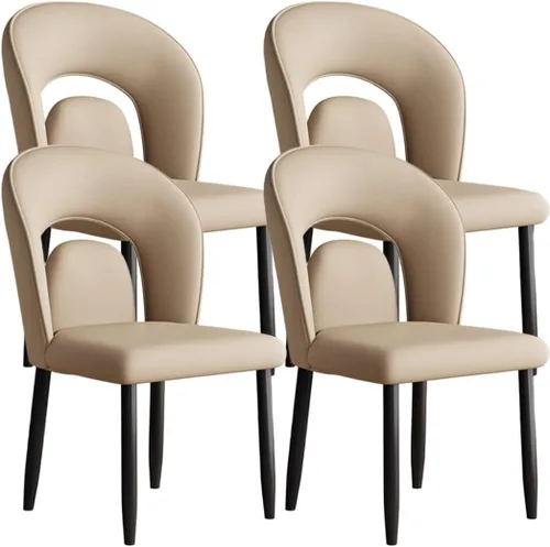 Miniatura 27 de YVYKFZD Leather Dining Chairs, Kitchen Chairs Set with Curved Back, Upholstered Dining Room Chair, Armless Comfy Side Chair, for Living Room