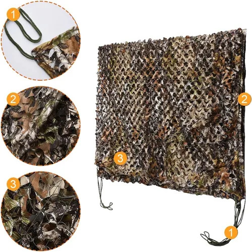 Miniatura 3 de HYOUT Red de camuflaje en rollo a granel, malla de camuflaje para cepos de caza, ghillie, sombrillas, camping, decoración para fiestas militares