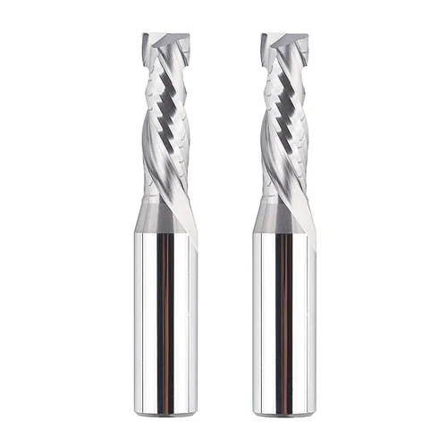 SpeTool 2 brocas de compresión en espiral de 1/2 vástago con diámetro de corte de 3/8 pulgadas de diámetro de corte de carburo de madera para ranura