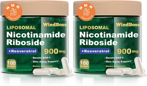 Miniatura 9 de Suplemento liposomal NAD+ con ribósido de nicotinamida y resveratrol - Suplemento NAD para mujeres y hombres - Energía celular, salud mitocondrial