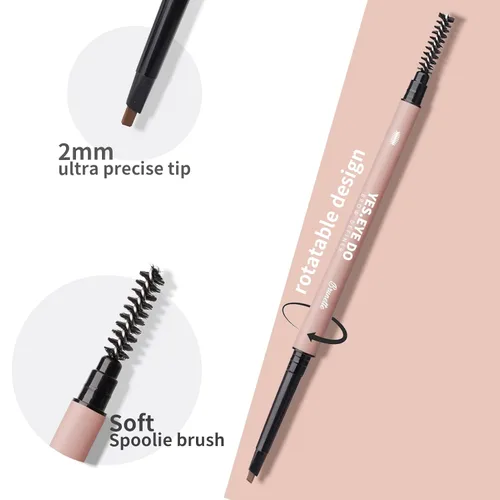 Miniatura 2 de Auburn - Lápiz de cejas con cepillo, lápiz de cejas rojo para mujer, ultra preciso, lápiz de cejas Aubrun impermeable, crea cejas tupidas esponjosas
