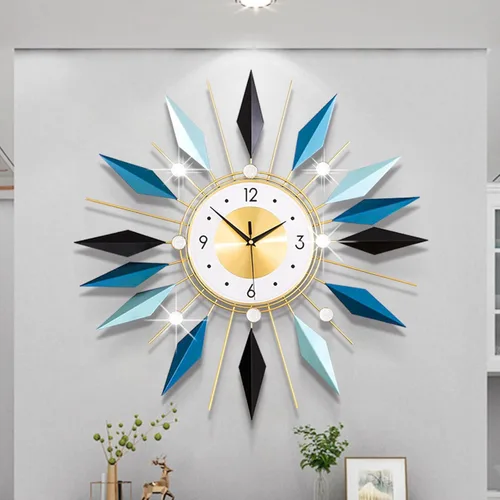Relojes de pared decorativos de metal grandes, silenciosos, sin tictac, reloj de arte moderno 3D, relojes de pared grandes decorativos para el