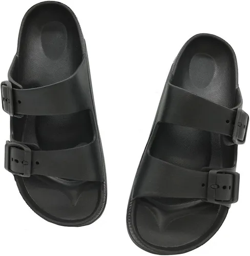 Miniatura 5 de FUNKYMONKEY Sandalias planas de EVA ajustables con doble hebilla para hombre