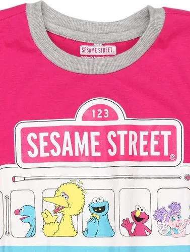Miniatura 3 de Sesame Street Elmo, Big Bird, Cookie Monster, Grover, Abby Cadabby - Camiseta de manga larga para niñas pequeñas y bebés, color rosa