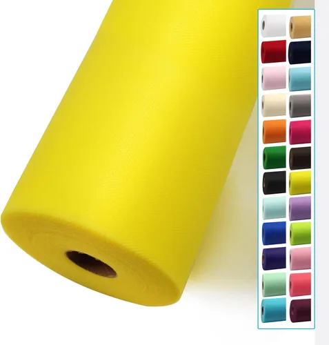 Miniatura 33 de Rollos de tela de tul dorado antiguo de 54 pulgadas por 10 yardas, rollo de tela de tul para bodas, decoraciones de Navidad, envoltura de regalos