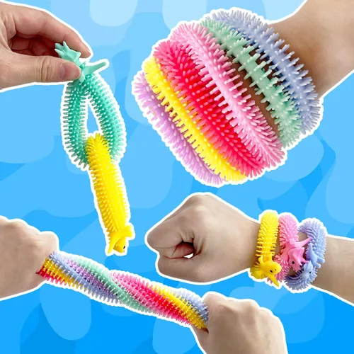 Miniatura 5 de 40 paquetes de juguetes de cuerda elástica Fidget, juguetes de cuerda sensoriales con forma de dinosaurio, juguetes de cuerda Fidget para niños