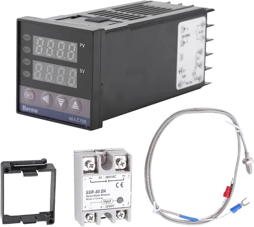 Miniatura 2 de 0℃~1300℃ Alarm REX-C100 Digital LED PID Temperature Controller Kits AC110V-240V