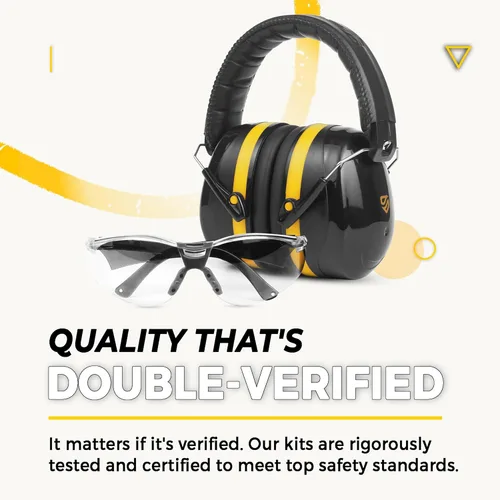 Miniatura 5 de TradeSmart High-Performance Earmuffs for Shooting Range & Shooting Eye Protection Glasses + Firearm Confidence Course Gafas transparentes - Amarillo