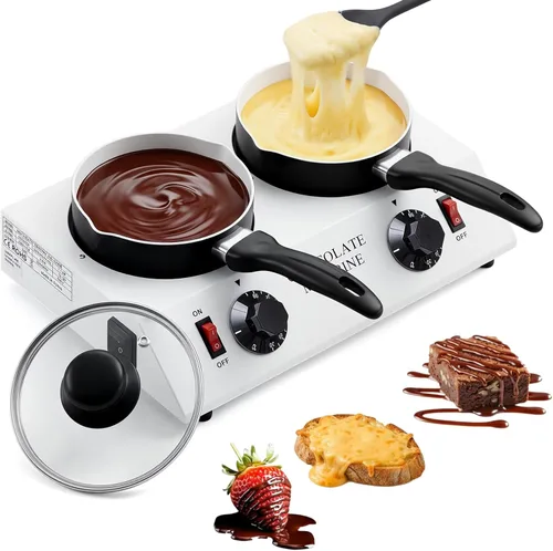 ROCEEI 1 juego de máquina de fusión de chocolate con 1 espátula de silicona, caldera de templado de chocolate de calefacción eléctrica para San