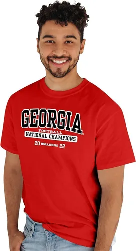Blue 84 Camiseta de los Georgia Bulldogs National Champs con licencia oficial de la NCAA 2022-2023, color rojo intenso