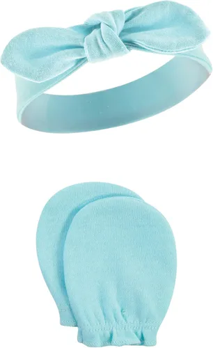 Miniatura 74 de Hudson Baby Conjunto de diadema de algodón y manoplas para rascar para bebé