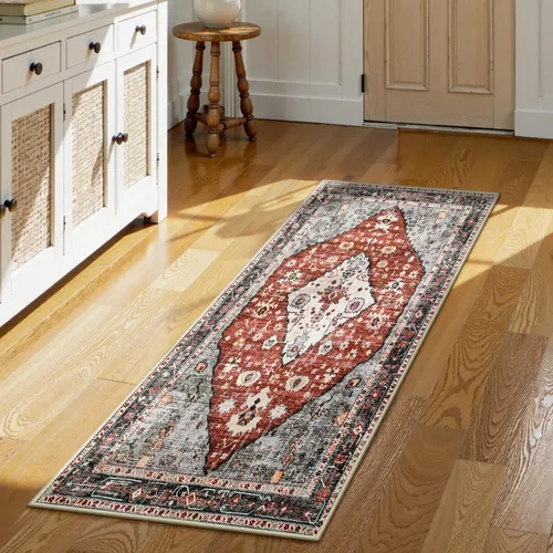 Miniatura 65 de Lahome Alfombra tribal bohemia de 2 x 3 pies, alfombra verde pequeña para entrada, suave, antideslizante, lavable, alfombra de baño bohemia de pelo