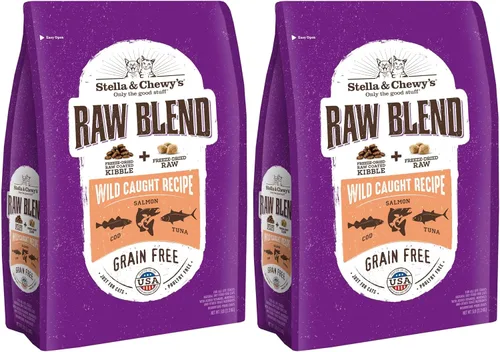 Miniatura 9 de Stella & Chewy's Raw Blend Premium Kibble - Comida para gatos sin granos, comidas ricas en proteínas, receta de pescado capturado en la naturaleza