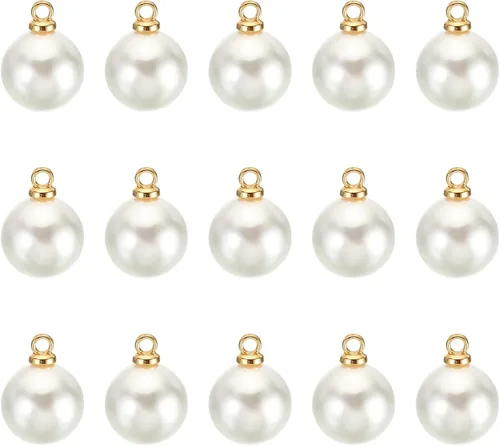 Miniatura 12 de PATIKIL 150 cuentas de perlas de perlas de imitación de perlas colgantes de bricolaje para hacer joyas, pulseras, aretes, collar