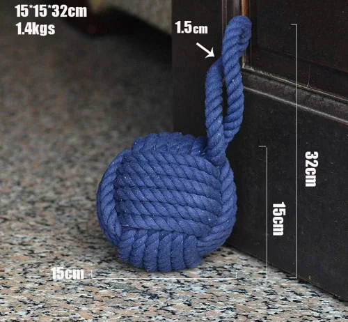 Miniatura 4 de Tope de puerta náutico Sailor Rope Knot Door Stopper, Ventana Cuña Producto Decorativo Cuña Puerta Cuña Marina Mediterránea Regalo Tope de puerta