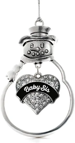 Miniatura 212 de Inspired Silver - Big Sis - Adorno de Navidad plateado - Adorno de árbol de Navidad con dije de corazón con circonita cúbica - Decoración colgante