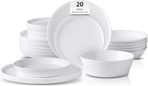 Miniatura 12 de Bone China - Forma de cono de porcelana, Elegance White Cup Espresso de 5 onzas y platillo, juego de 6 tazas y 6 platillos