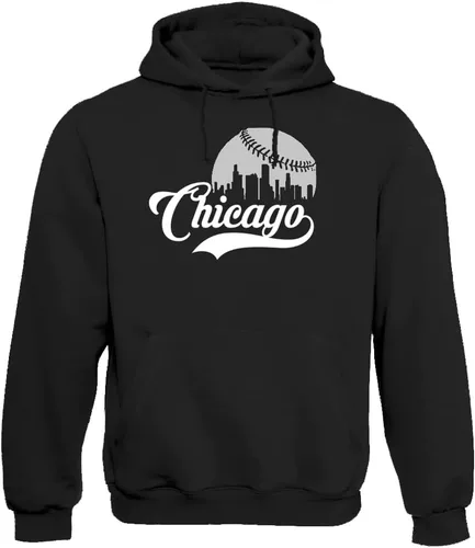 Miniatura 35 de Xtreme Apparrel Cityscape Skyline - Sudadera con capucha para hombre para fanáticos del béisbol