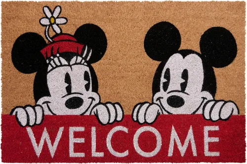 Miniatura 6 de Gertmenian Disney Mickey Mouse Felpudo de Fibra de Coco - Tapete de Bienvenida de 2x3 pies (Paquete de 2), Ideal para Áreas de Alto Tráfico en Retro