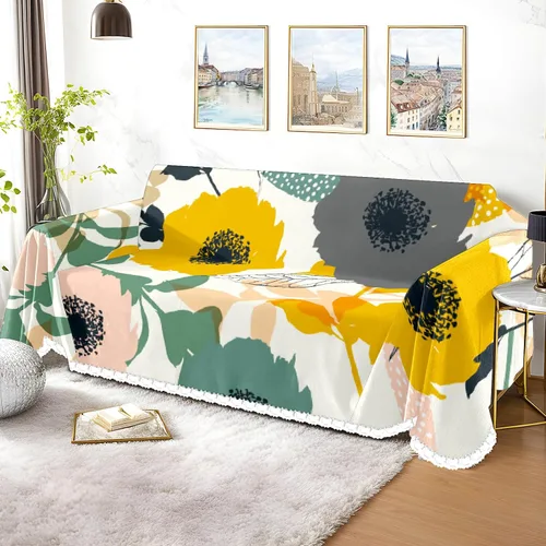 Miniatura 3 de Funda de sofá con estampado floral, fundas de sofá para sillón, funda resistente a las manchas, protector universal de muebles