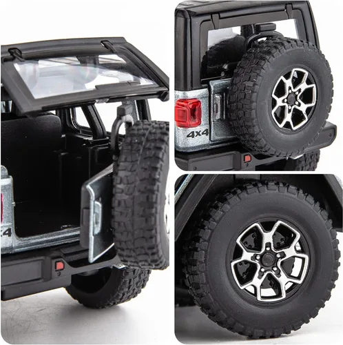 Miniatura 4 de WAKAKAC Compatible con auto de juguete Wrangler de 7 puertas 1/32 fundido a presión con sonido y luz, autos de juguete para niños de 4 a 8 años