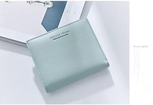 Miniatura 4 de AnnabelZ Billetera pequeña de cuero plegable para mujer, mini monedero corto