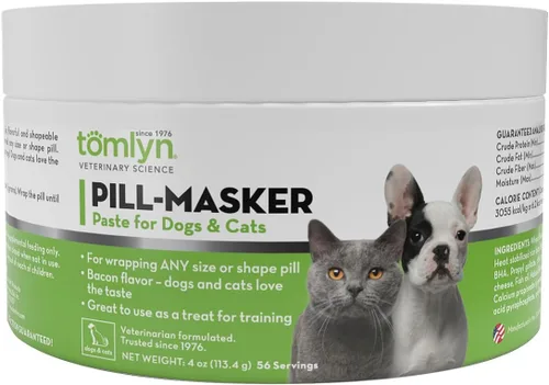 TOMLYN Pill-Masker - Pasta aromatizada de tocino original para perros y gatos, 4 onzas