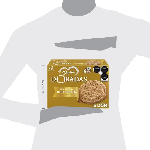 Miniatura 4 de Gamesa Marías Doradas. Deliciosas galletas tradicionales mexicanas. Una caja con 6 paquetes. 18.10 oz. Ideal para almuerzo, merienda o campamento.