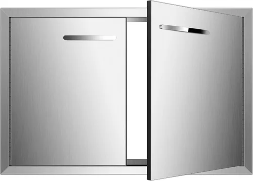 Miniatura 16 de Puerta de acceso para barbacoa de 39 pulgadas de ancho x 26 pulgadas de alto, puertas dobles de acero inoxidable, resistentes a la intemperie